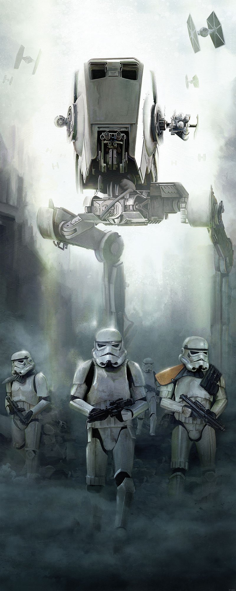 Komar 001-DVD1 - Papel pintado fotográfico (fieltro, 100 x 250 cm), diseño de Star Wars Imperial Forces, multicolor