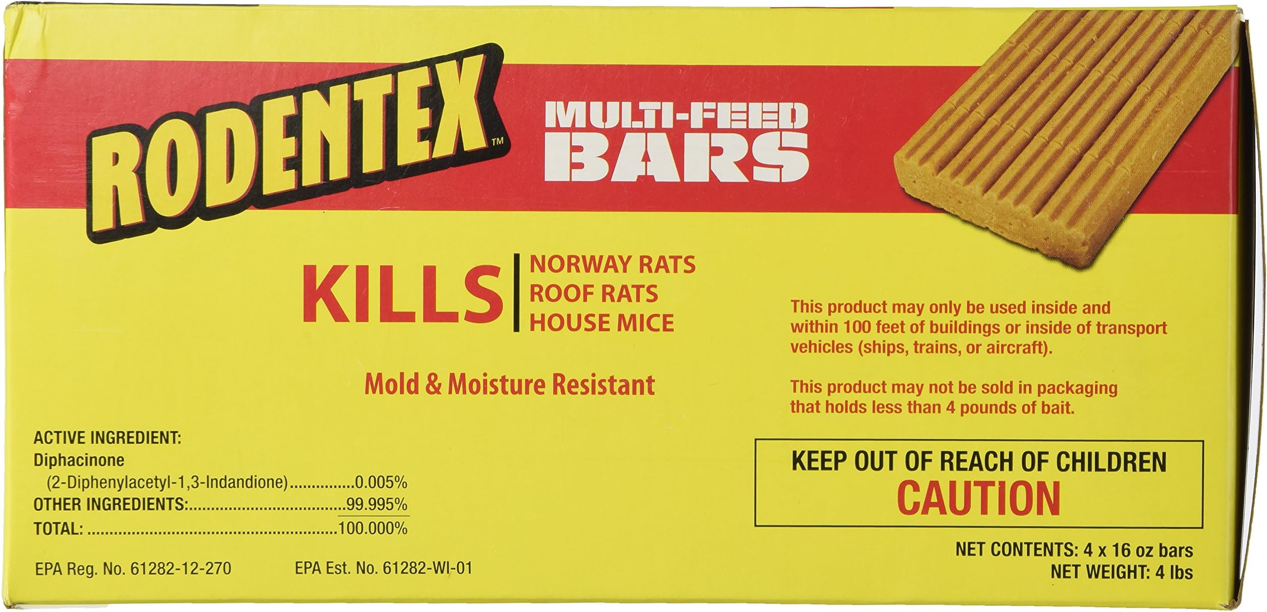 Farnam Rodentex Multi-Feed Bars, 4 lbs (4, 16 oz bars)