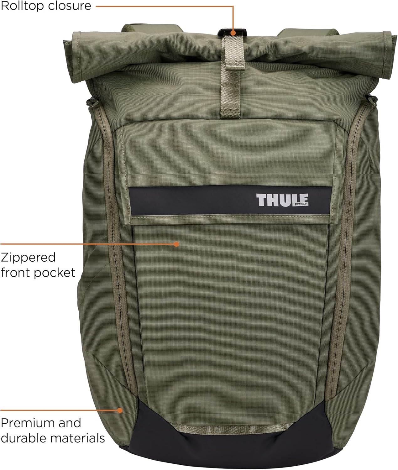 Thule Paramount 24L Backpack - Commuter Backpack with Padded Laptop Sleeve - Fits 16" laptops and 12" Tablets - Thoughtful Layout and Organization
