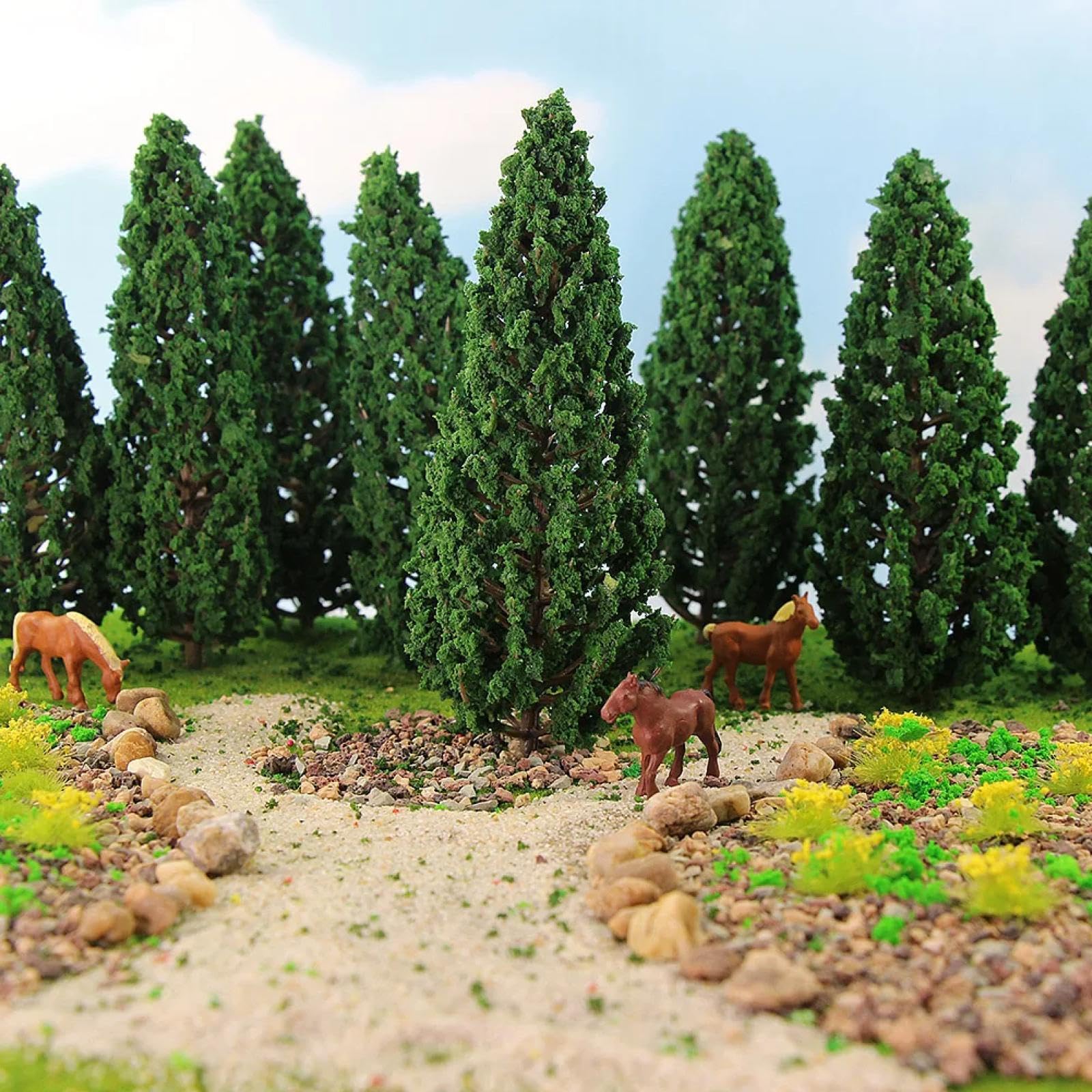 Alberi modellini ferroviari, 10 pezzi, 16 cm, modello 1:25, verde per layout ferroviario in scala O G
