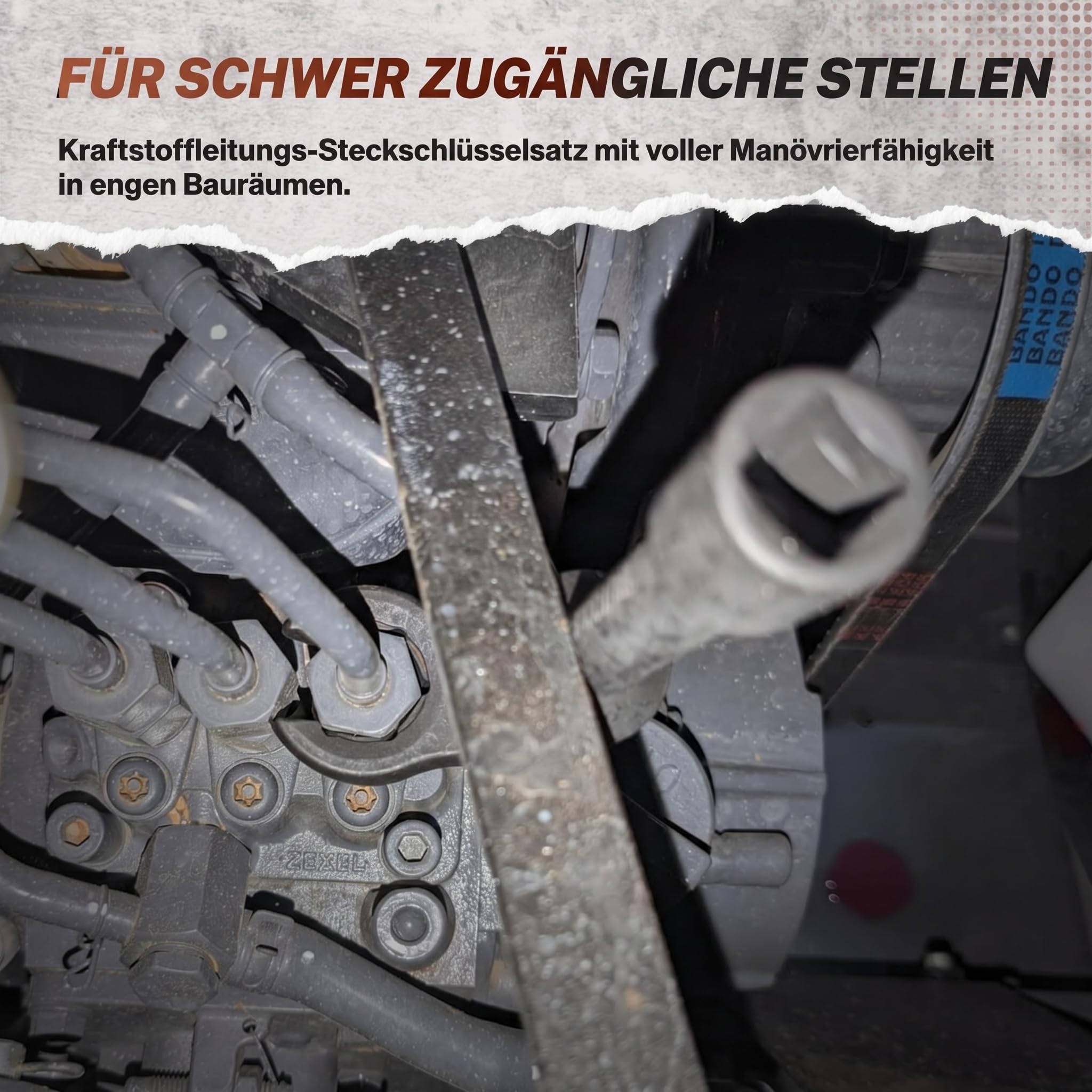 BILITOOLS Leitungsschlüssel Satz 3/8 Zoll 6-tlg mit Gelenk 12-19 mm