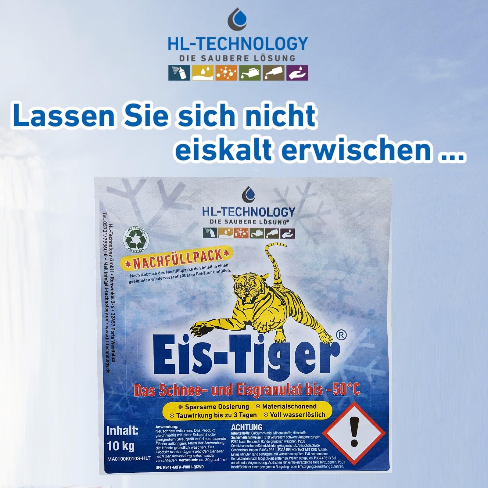 Spezial Auftaugranulat Beutel 10 kg für das Pfotenwohl von Hund und Katze Auftaumittel Luftentfeuchter Nachfüllpack