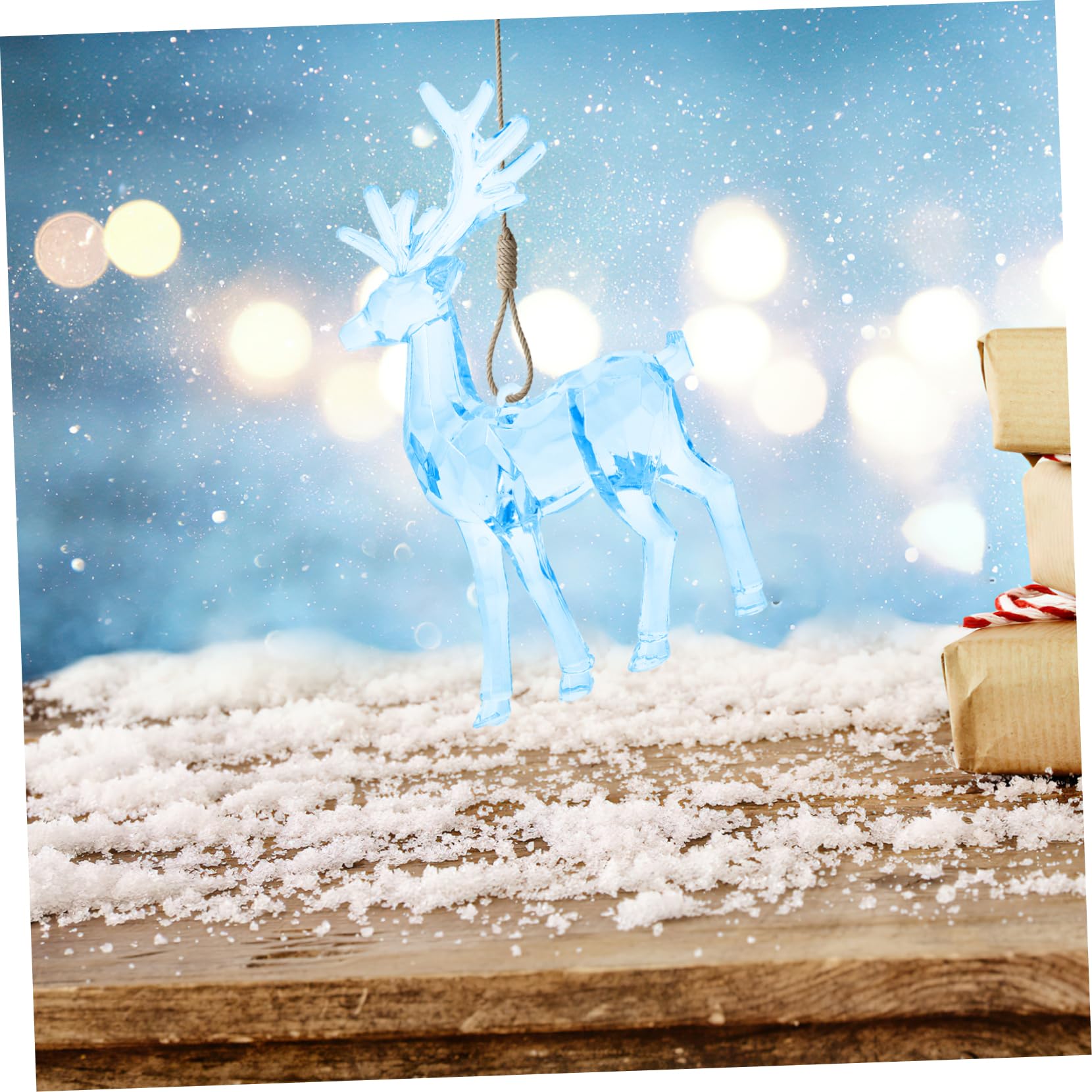 Cabilock 8piezas Adornos Colgantes De Elk Acrílico para Árbol De Navidad De Decoraciones Transparentes y para Ventanas Estantes y Decoraciones De
