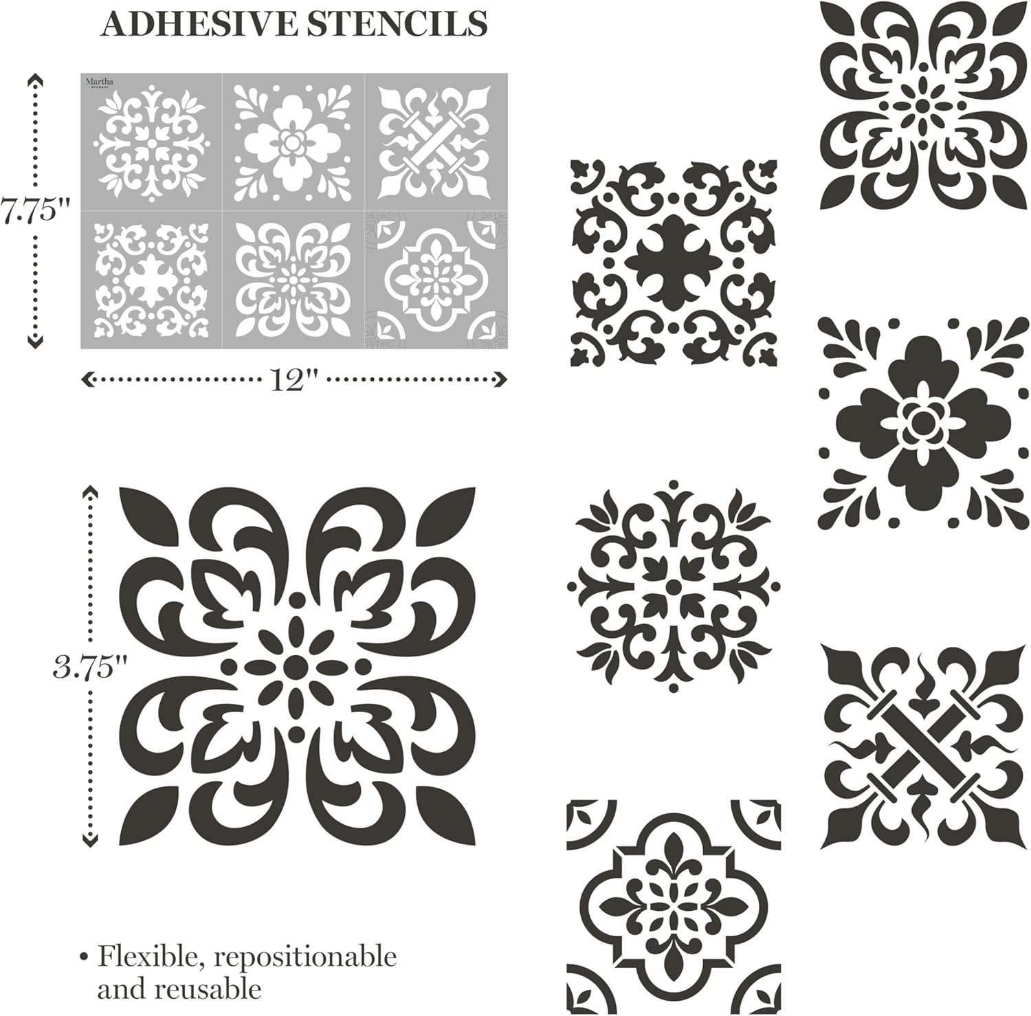 Martha Stewart 15 Pc Stencil Kit, Classic Tile