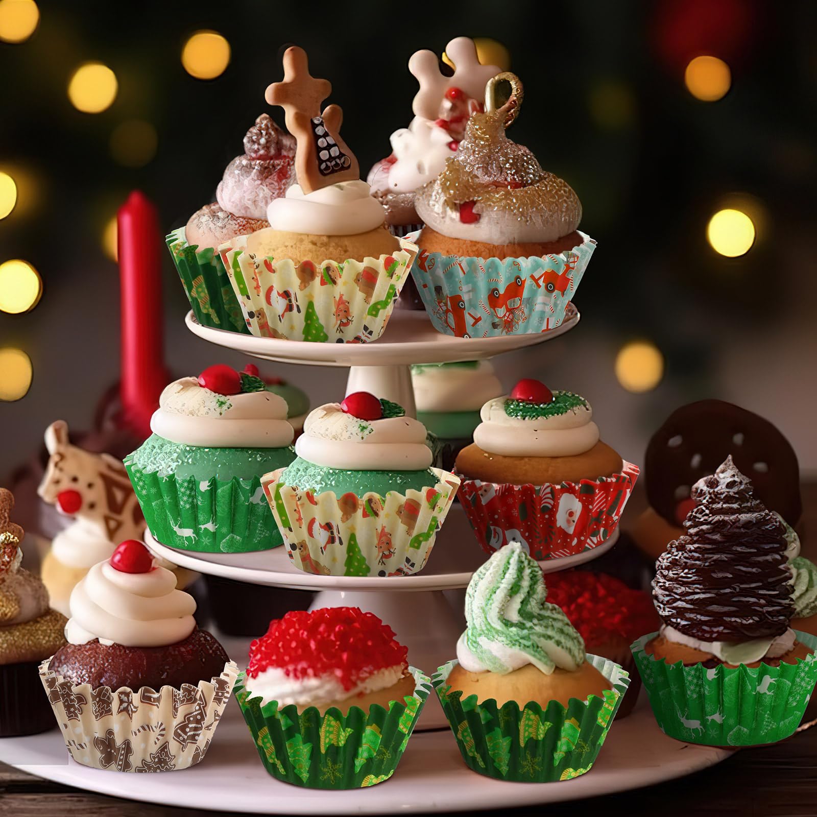 Pirottini Cupcake E Muffin Rigidi Buon Natale 50 Pezzi