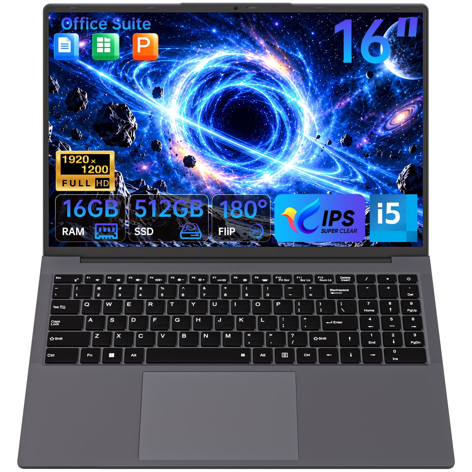 Amazon.co.jp: 16インチ ノートパソコン 16GBメモリ 512GB SSD搭載、i5