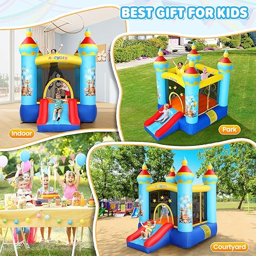Miniatura 2 de AKEYDIY Casa de Rebote Inflable, Castillo Hinchable para Niños de 2~10, 8.9 pies de largo x 5.9 pies de ancho x 6.9 pies de alto, Casa Hinchable