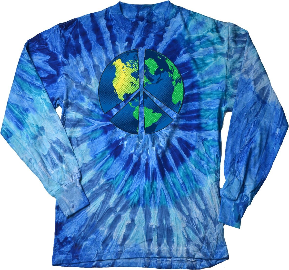 Buy Cool Shirts Peace Sign T-Shirt Blue Earth Long Sleeve Tie Dye