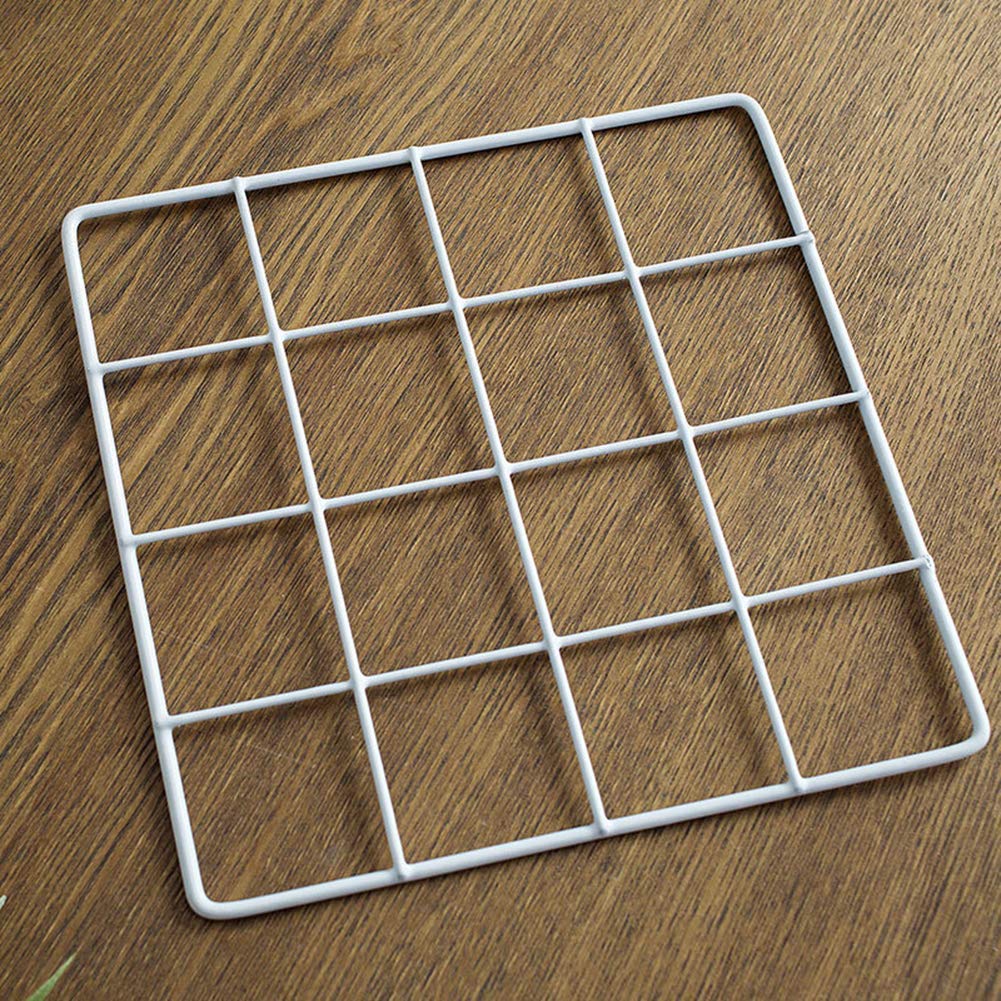 PIKIFY Painted Wire Wall Grid Panel Decorative Steel Hanging Art Display Photo (12" X 12",Black) Decorative Show Pieces Wall Mounted-6PC Without Flowers 4