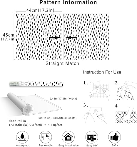 Vista 49 de HAOKHOME Papel tapiz para despegar y pegar, diseño de puntos modernos y bohemios, extraíble, para baño, color caramelo/blanco, papel de contacto