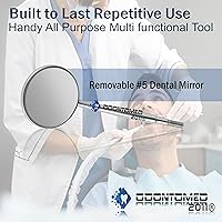 Vista 3 de OdontoMed2011® 10 piezas de espejo bucal dental #5 con mango de acero inoxidable