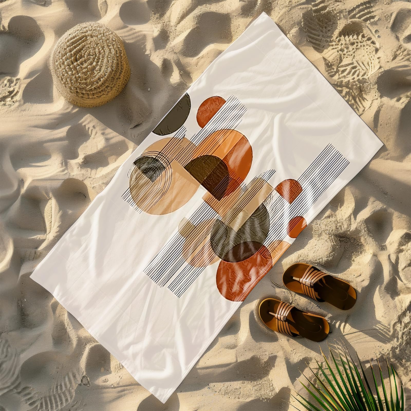Genérico Toalla Playa Grande Patrón Rojo Marrón Microfibra Secado Rápido Oversize Toalla Sin Arena Súper Ligera Piscina Camping Picnic Yoga Gimnasio Y Deportes Viaje