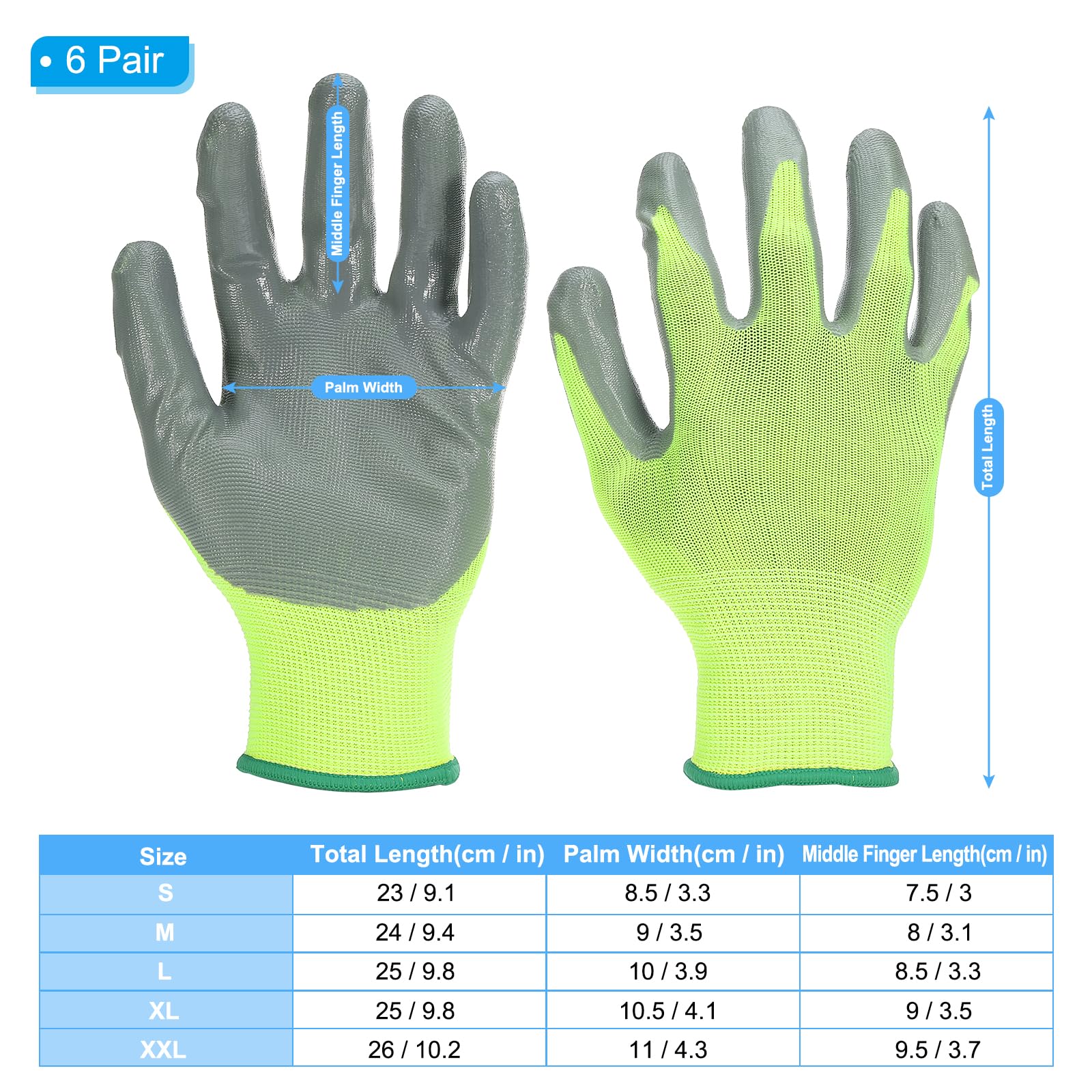PATIKIL Safety Work Gloves Nitrile Coated - Image 2
