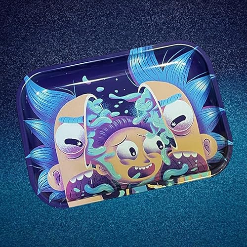 Miniatura 3 de Lindo combo de bandeja rodante incluye bandeja, bandeja de metal, bandeja de almacenamiento premium, 11 x 7 pulgadas, azul (C)