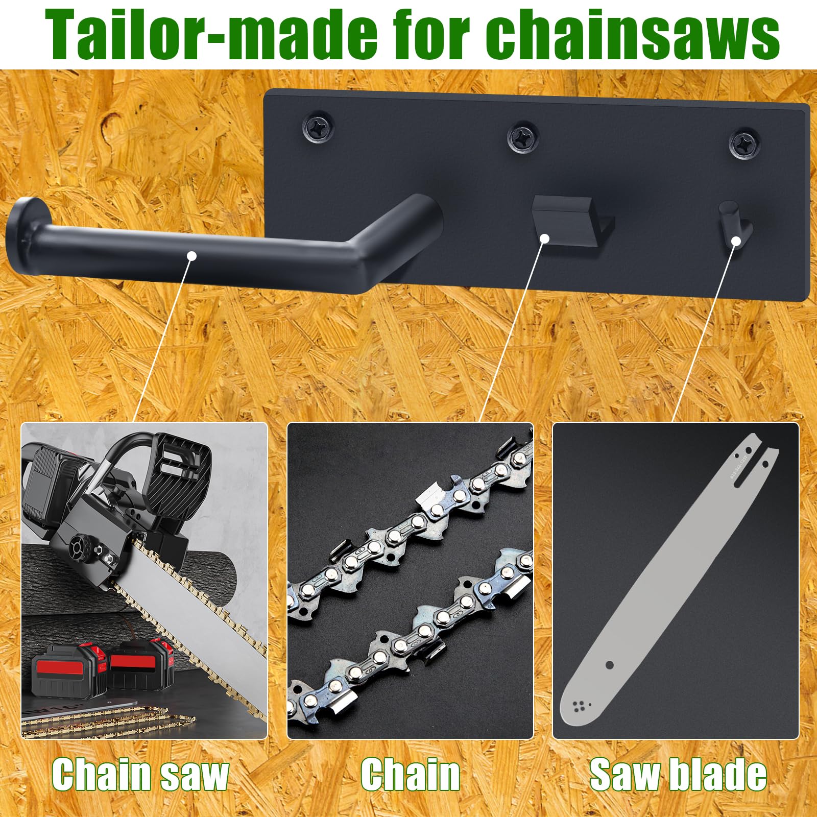 Snapklik.com : ZUIWAN Metal Chainsaw Wall Mount Holder Hanger,Chain Saw ...