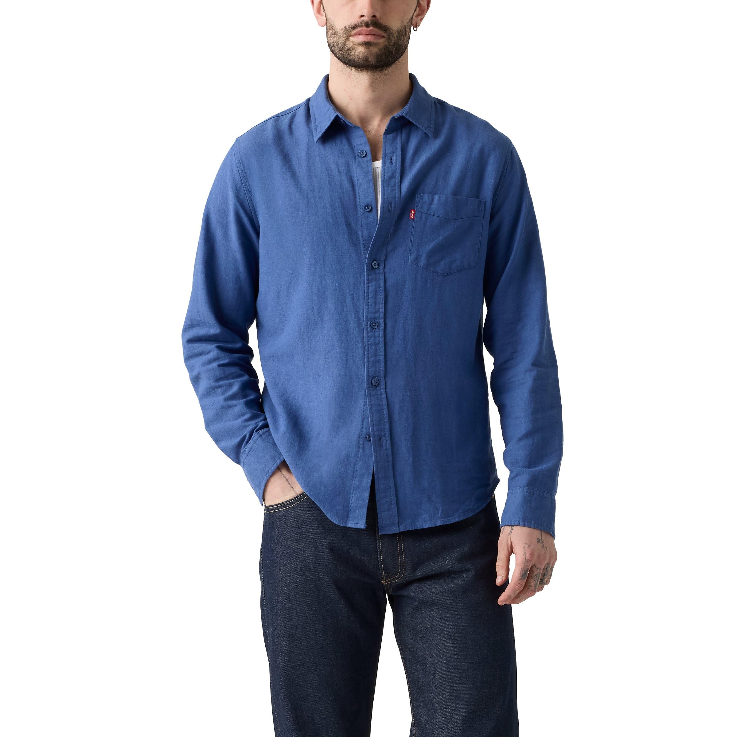 Levi's Men's Blue Casual Shirts, Xl, Sunset One Pocket Standard Shirt