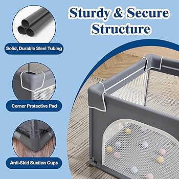 Amazon.com : Jixrolyn Small Baby Playpen with Mat, Sturdy