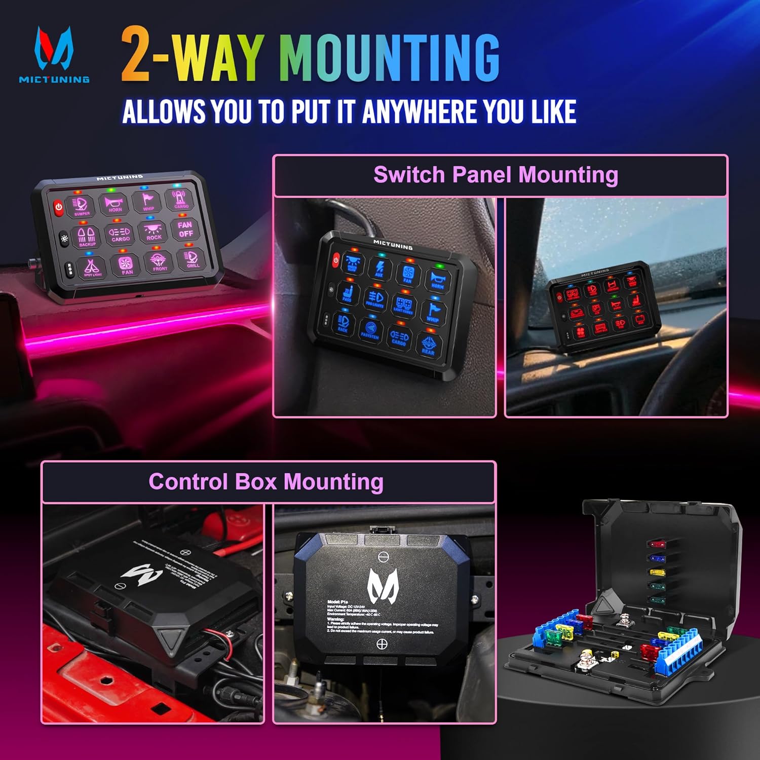 MICTUNING P1B Switch Panel 4 Control Modes