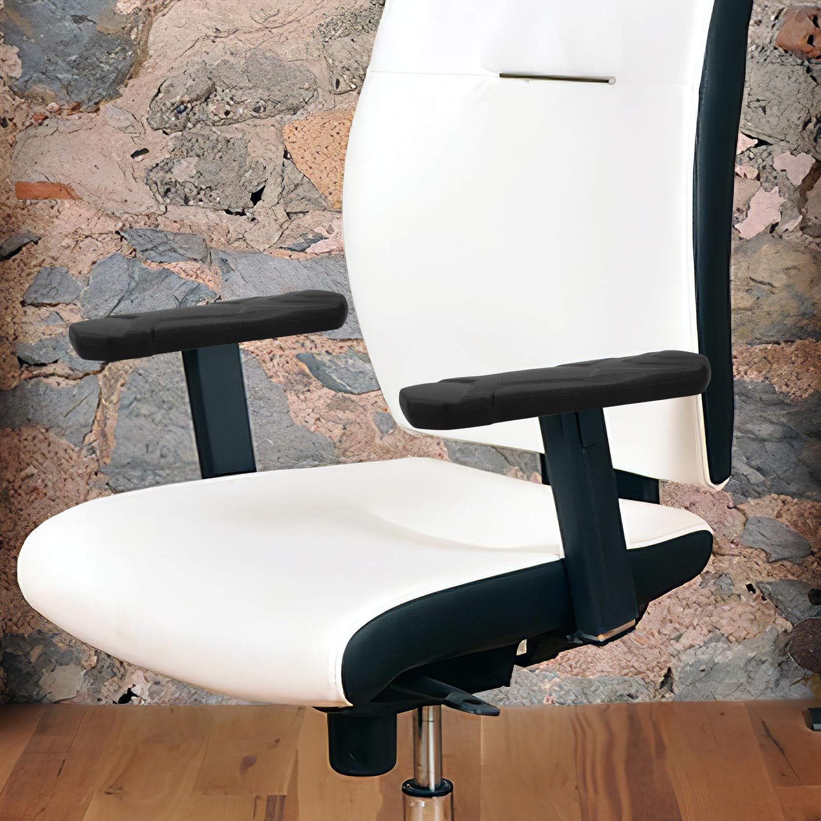 2 Cojines para Reposabrazos de Silla de Oficina en Plástico y PU, Protectores Cómodos para Brazos, Repuestos Ideales para Personas Mayores y Lesionadas
