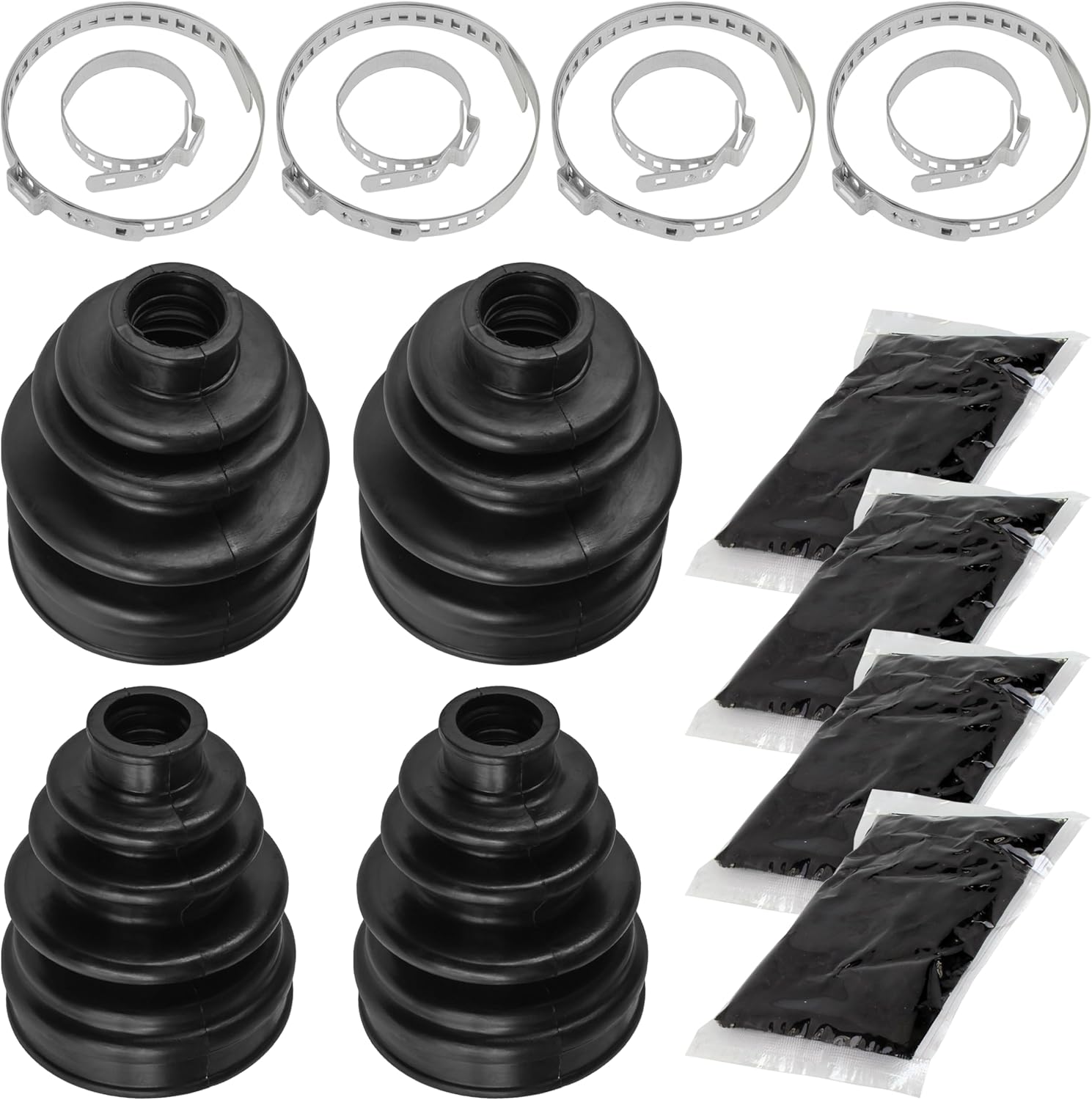 Caltric 2 Rear Axle Inner Outer CV Boot Kit Compatible with Yamaha Kodiak 450 YFM450F 4X4 2005 2006