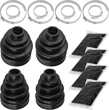 Caltric 2 Rear Axle Inner Outer CV Boot Kit Compatible with Yamaha Kodiak 400 YFM400F 4X4 2005 2006