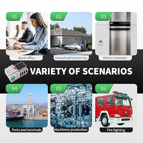 Miniatura 22 de 100Amp AC110V Interruptor de transferencia automática/manual 2P 50/60Hz, 2POLE 100A Mini ATS Solar Auto Dual Power Switch para generador doméstico