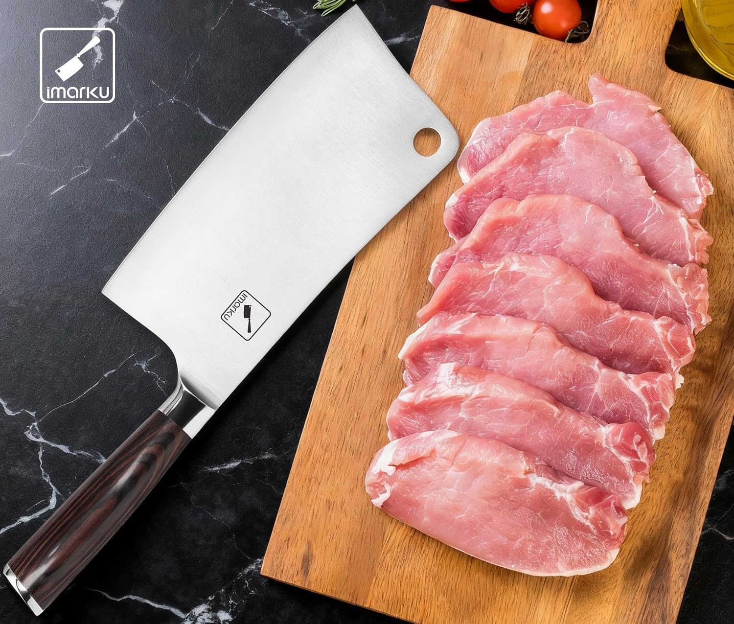 imarku Santoku Knife 5 inch and Meat Cleaver 7 Inch