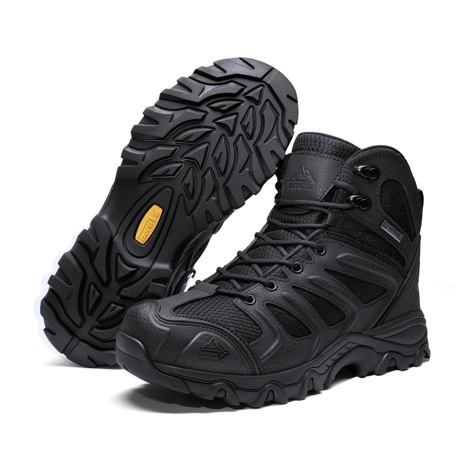 NORTIV 8 Stivali da Trekking da Uomo Escursionismo All'aria Aperta Scarpe da Trekking Scarponi Scarpe da Arrampicata Alpinismo Armadillo