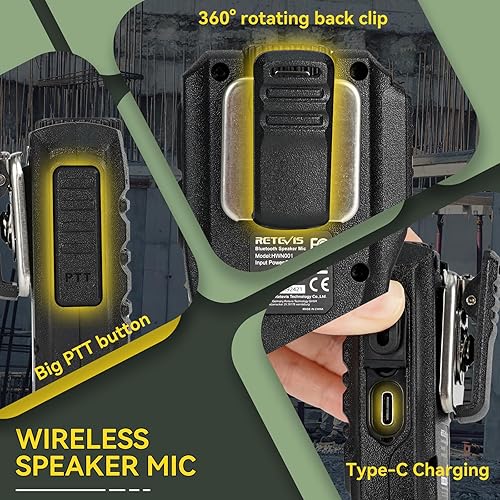 Miniatura 6 de Retevis RB89 Radio inalámbrica de dos vías, walkie talkies para adultos de largo alcance con micrófono, alta potencia, resistente, 2600 mAh, radios