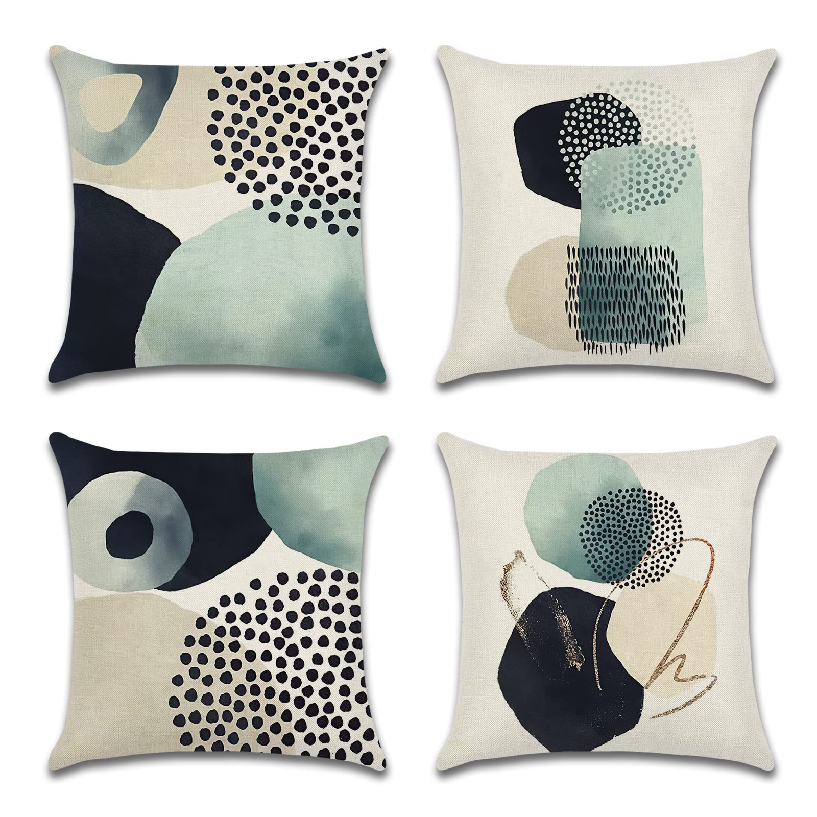 WakasenaCushion Covers, Throw Cushion Covers 40 x 40 cm, Pack of 4, Modern, Decorative, Minimalist Cushion Covers for Couch, Sofa, Home Decoration (40 x 40 cm, Light Blue)