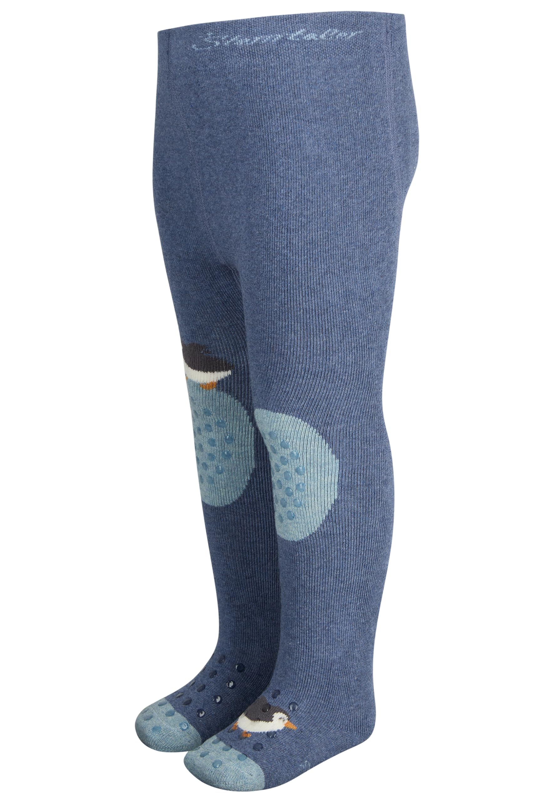Sterntaler Collants d'éveil pingouin, Bleu jean chiné, 74