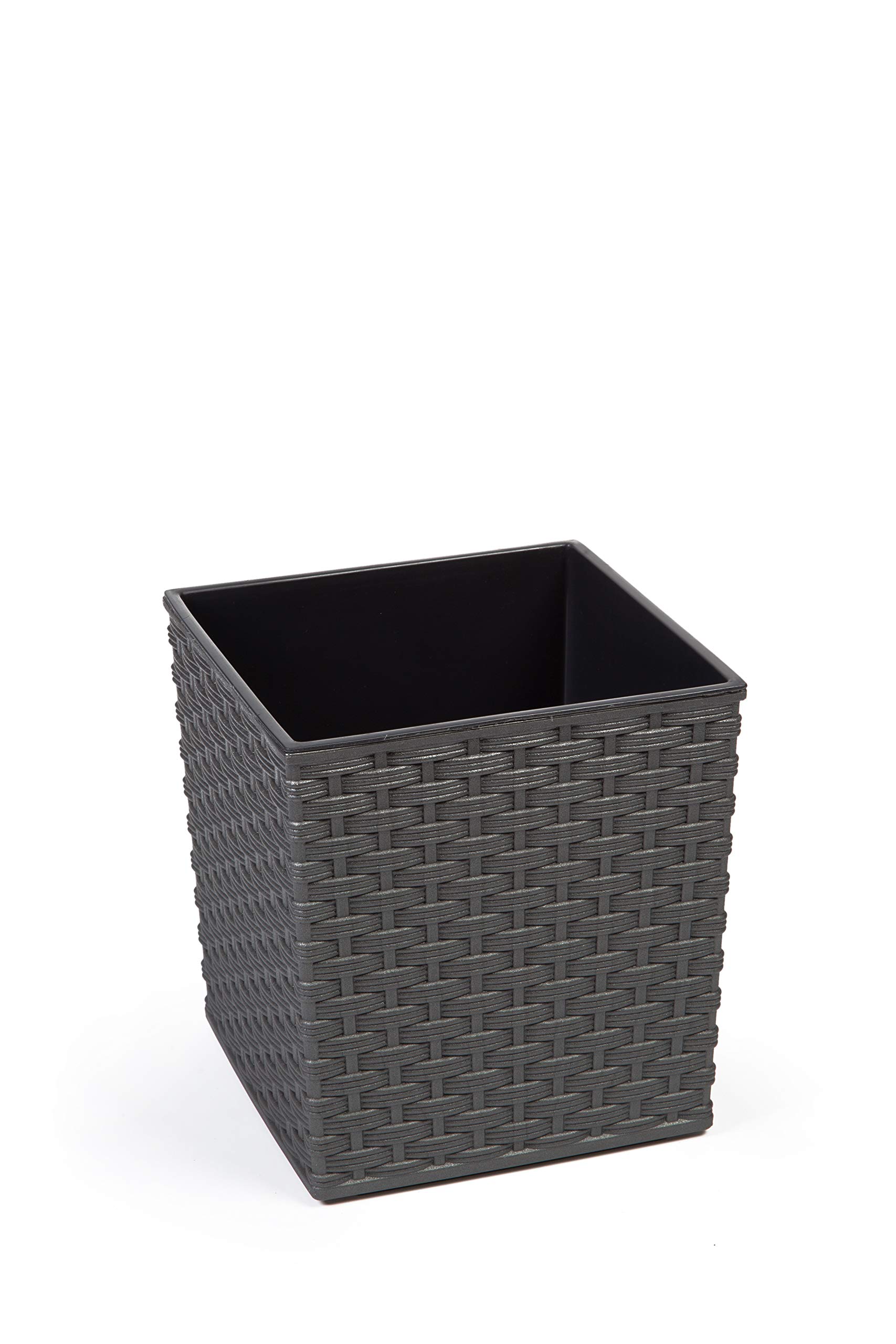 Gordanluk Low Flowerpot Rattan Designed Flowerpot with removable liner large plant pots indoor large plant pots outdoor plant pot flower pots (Grey, 25 x 26 cm) — image 1