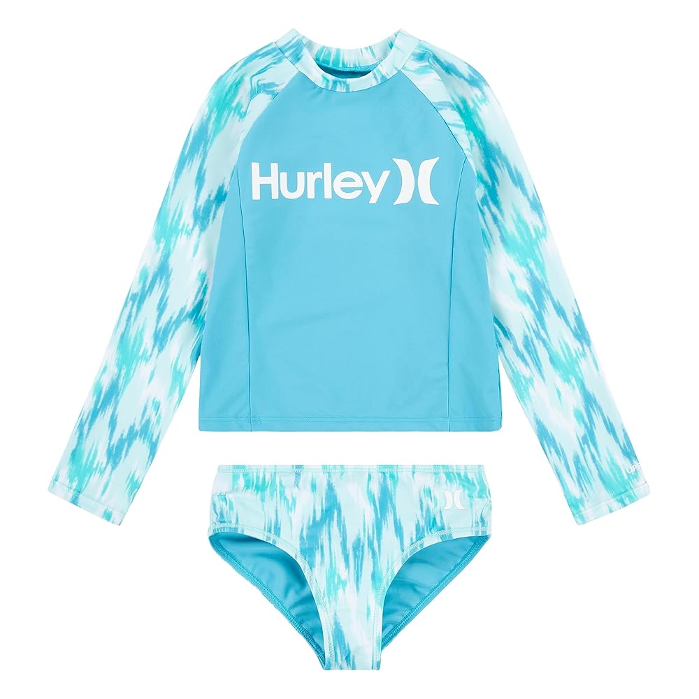 Amazon.com: Hurley Girls' Long Sleeve Rash Guard Swimsuit