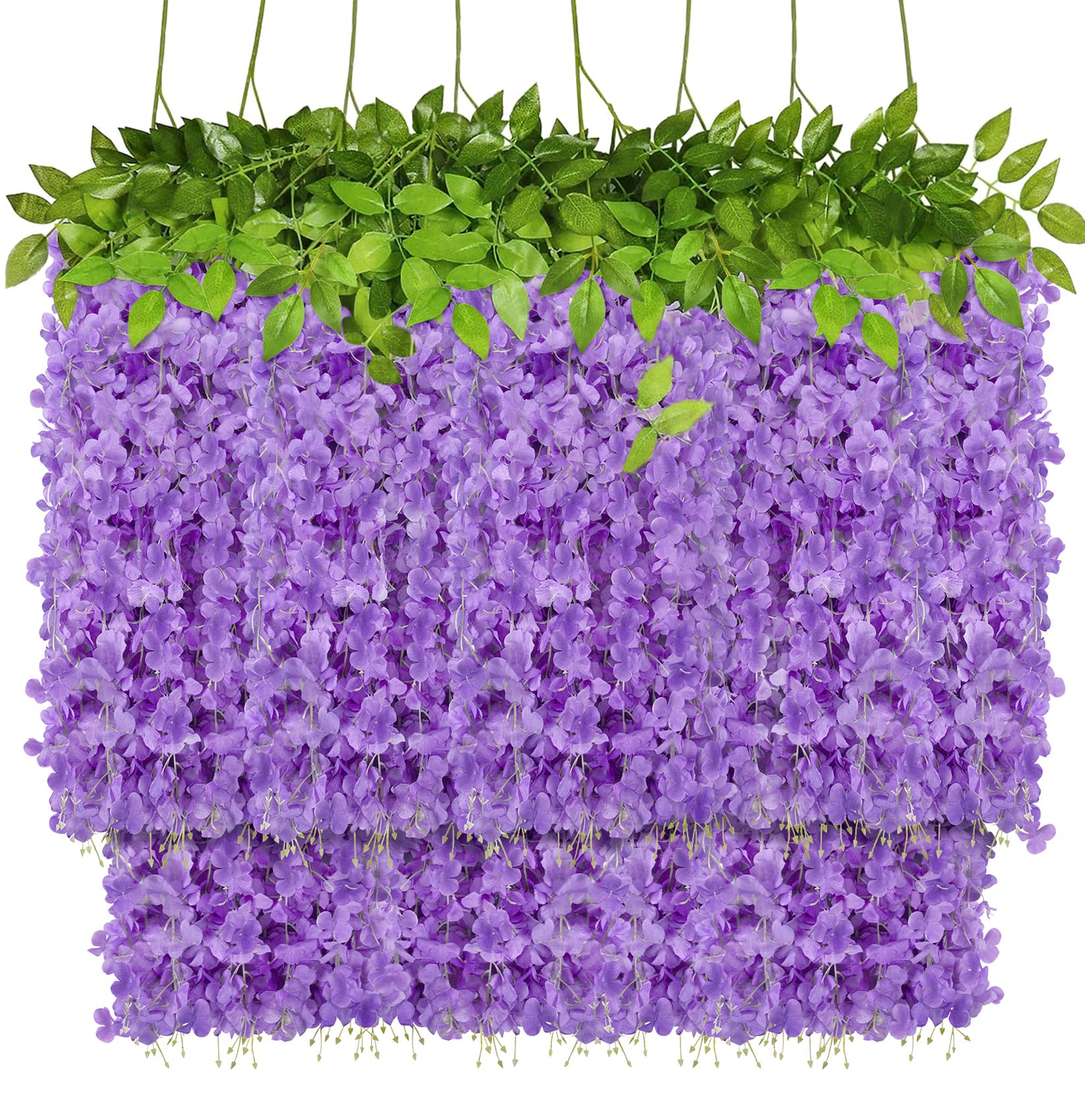 Photo 1 of Attmu 8 Pack Artificial Flowers Wisteria Hanging Flowers