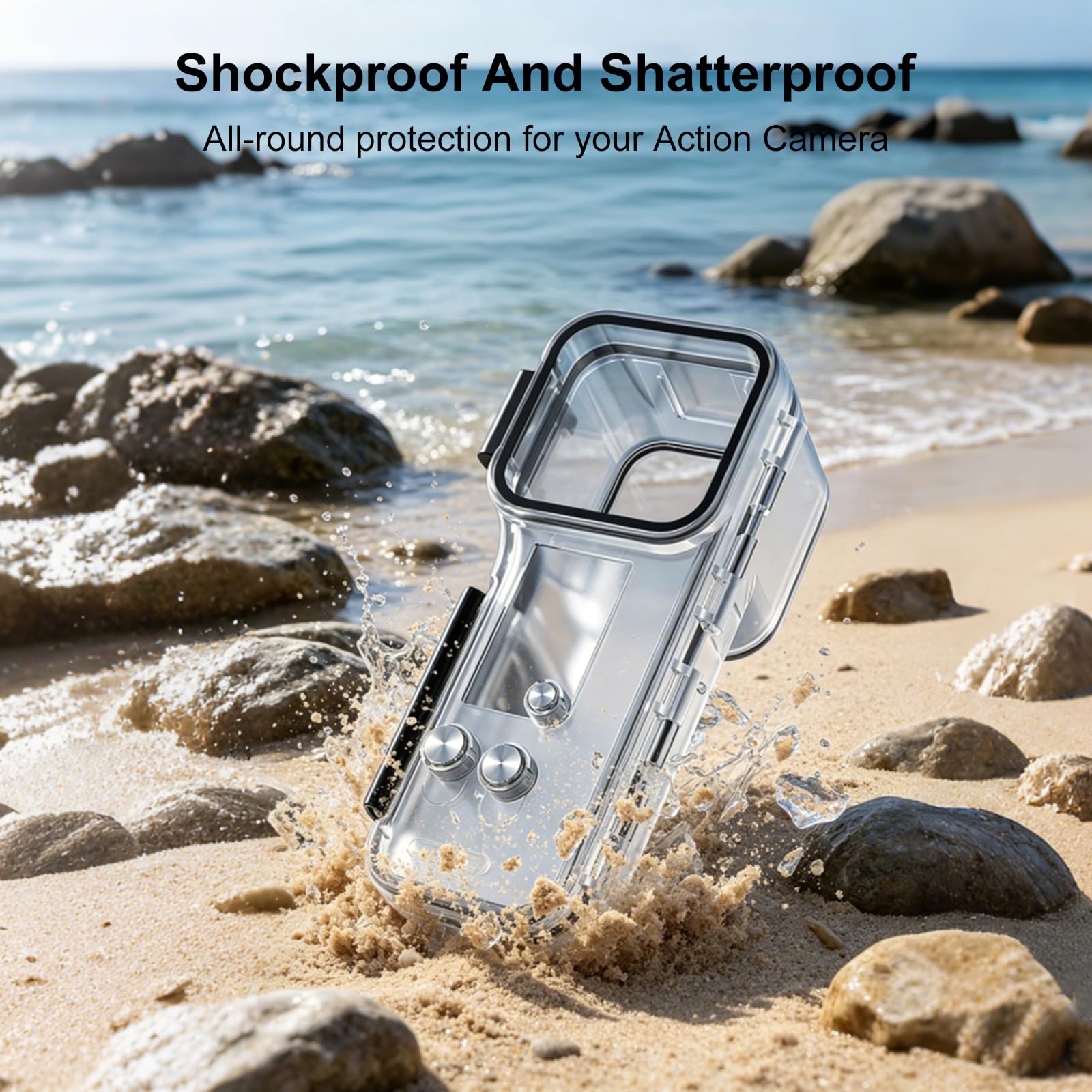 Wasserdichtes Tauchgehäuse für DJI Osmo Pocket 4, 50 m Unterwasser-Gehäuse, transparenter Linse Schutzgehäuse Zubehör für Action Kamera zum Tauchen, Schnorcheln, Surfen und Schwimmen