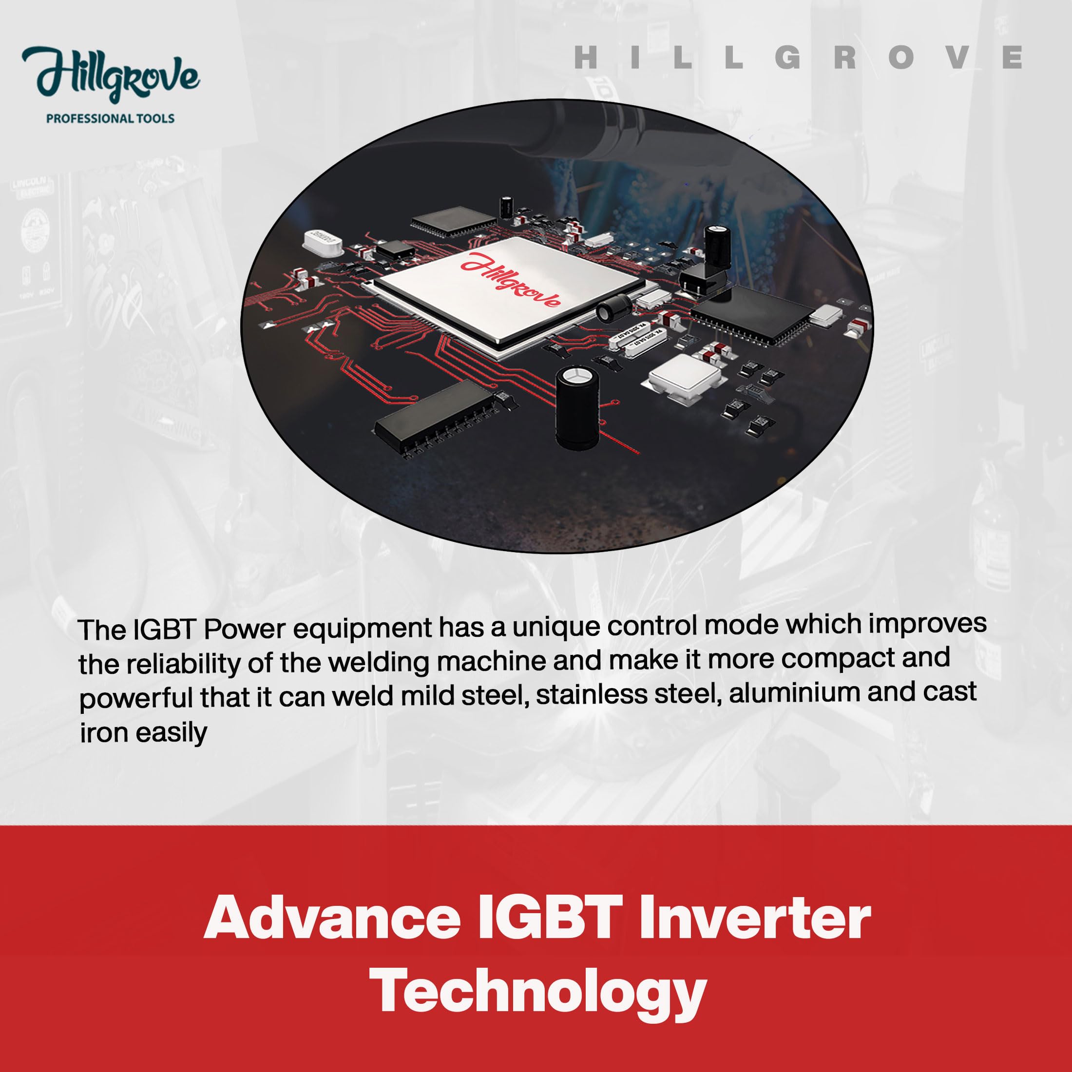 Hillgrove HGCM1210M3 225Amp Arc Force Control, AC, Anti Stick, Hot Start Function Rod Digital Display IGBT Based VRD Technology MMA Inverter Welding Kit Machine 3