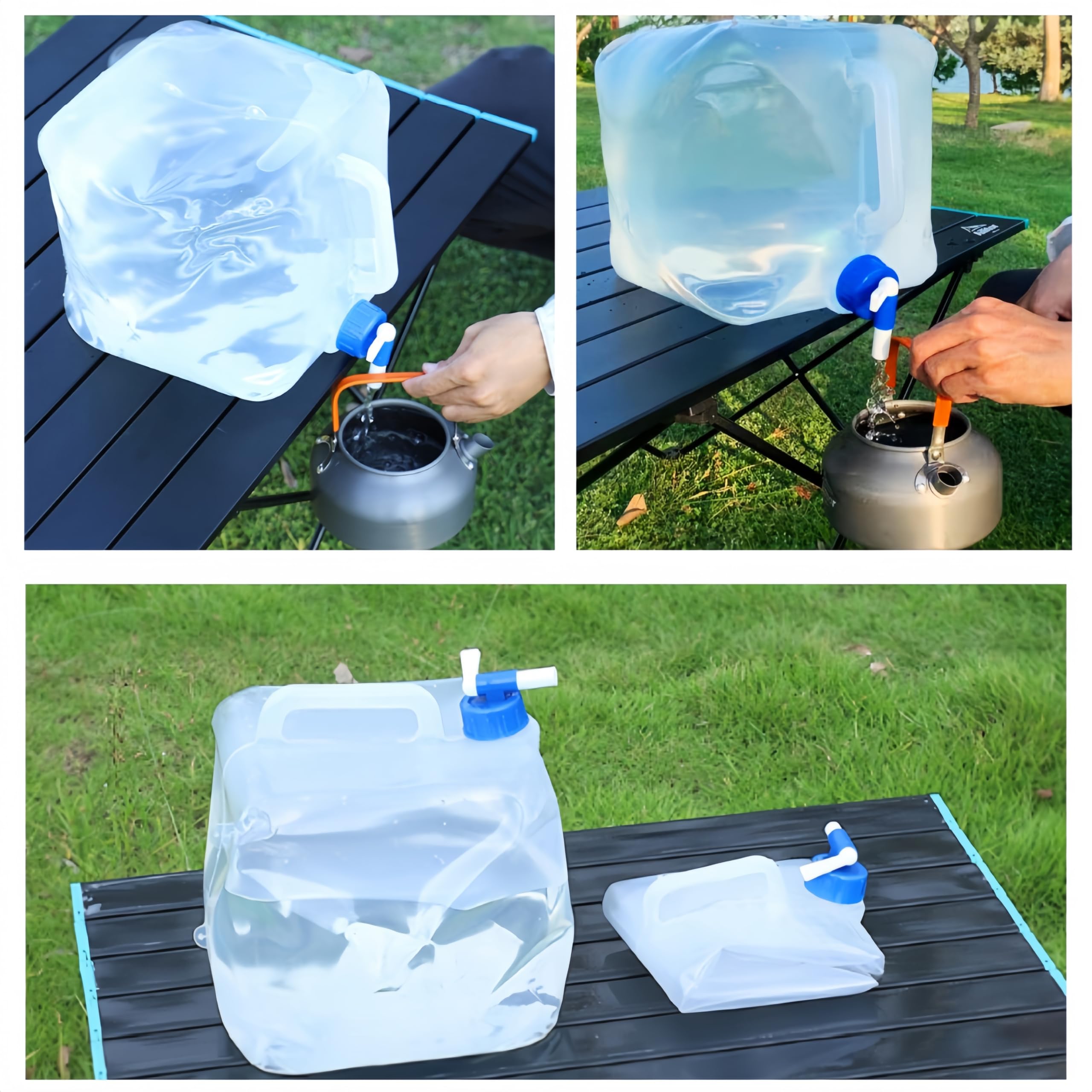 10L Acqua Pieghevole, Contenitore per l'acqua Pieghevole con beccuccio, Taniche per Acqua con Manico Portatile per Viaggi Campeggio Picnic