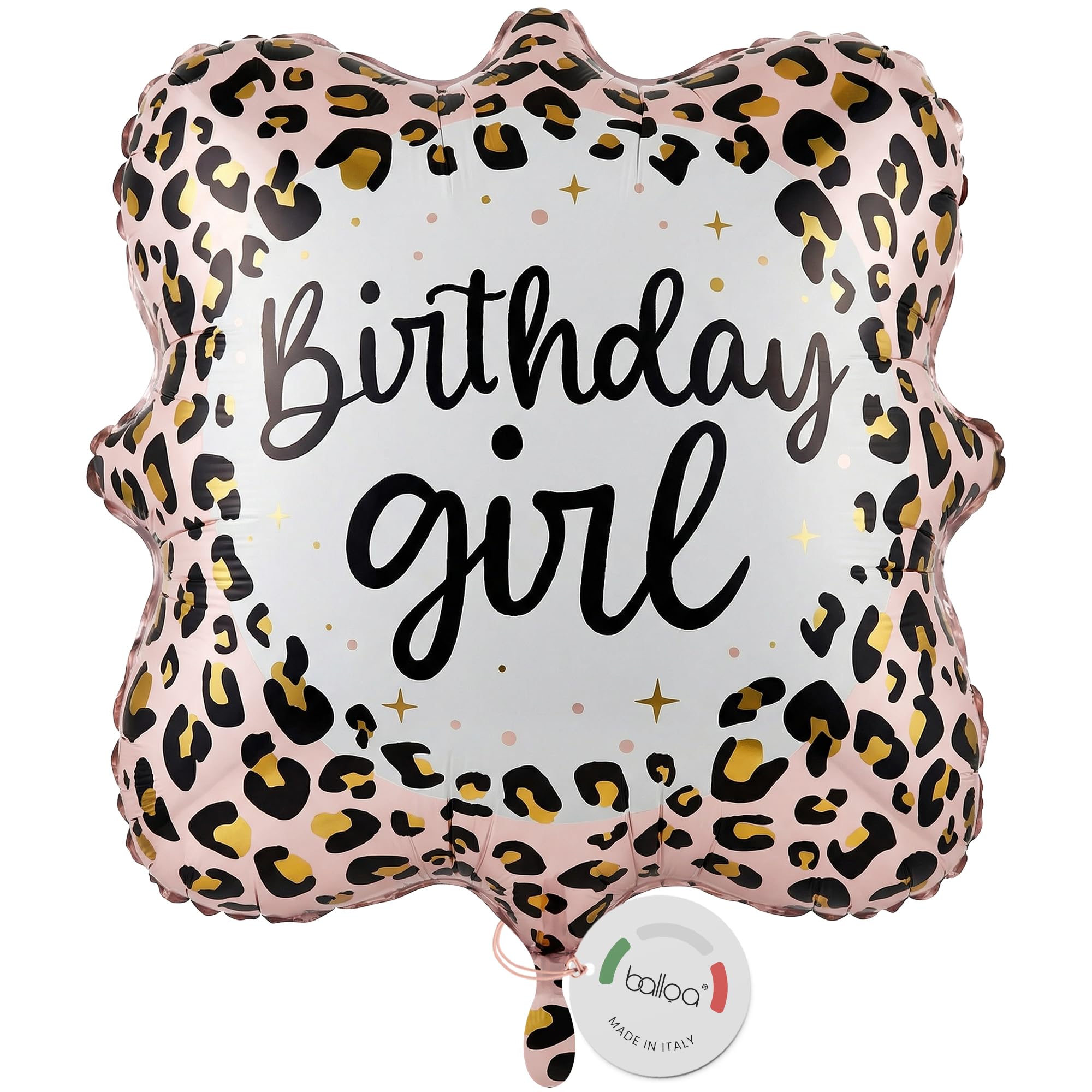 balloa Folienballon Birthday Girl Leoparden Motiv, Helium Ballon Geburtstag, Luftballon für Party, Kindergeburtstag, Geschenk zum Geburtstag, Partydeko Geburtstagsballon, 35cm