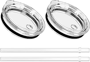 20 oz Tumbler Straw Lid, Replacement Straw Lids Compatible for YETI Rambler 16 oz Pint, 20 oz Tumbler, 24 oz Mug, 25 oz Straw Mug, 2 Pack BPA Free and Shatter-proof Travel Straw Top Lids Covers