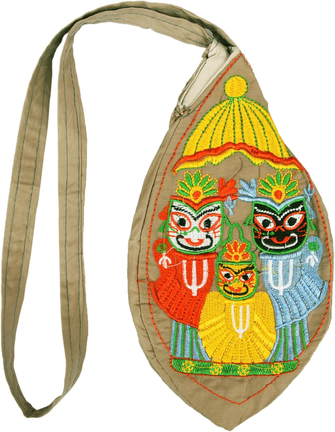 Hare Krishna Jagannath Baldev Subhadra Bead Bag/Japa Mala Bag/Jholi/Chanting Bag with Zip Pocket
