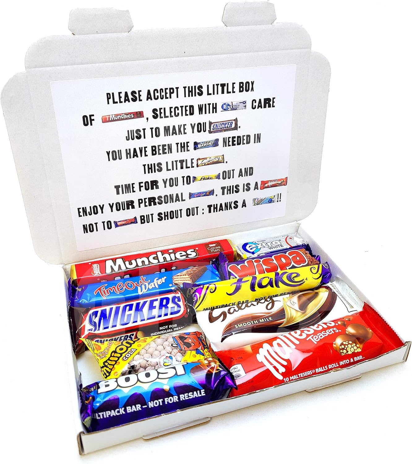 10 PIECE THANK YOU PERSONALISED CHOCOLATE POEM GIFT BOX Best Thank