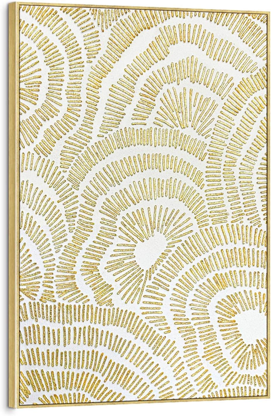 Zessonic Gold Abstract Large 3D Textured Hand Painted Wall Art, 24"x36"