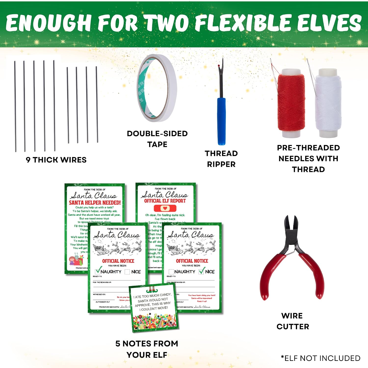 XOXO Parents Northpole Pro™ Elf Upgrade Kit for Adults – DIY Posable Elf Doll Kit – Includes Wire, Tools, Message Cards & Instructions image 2