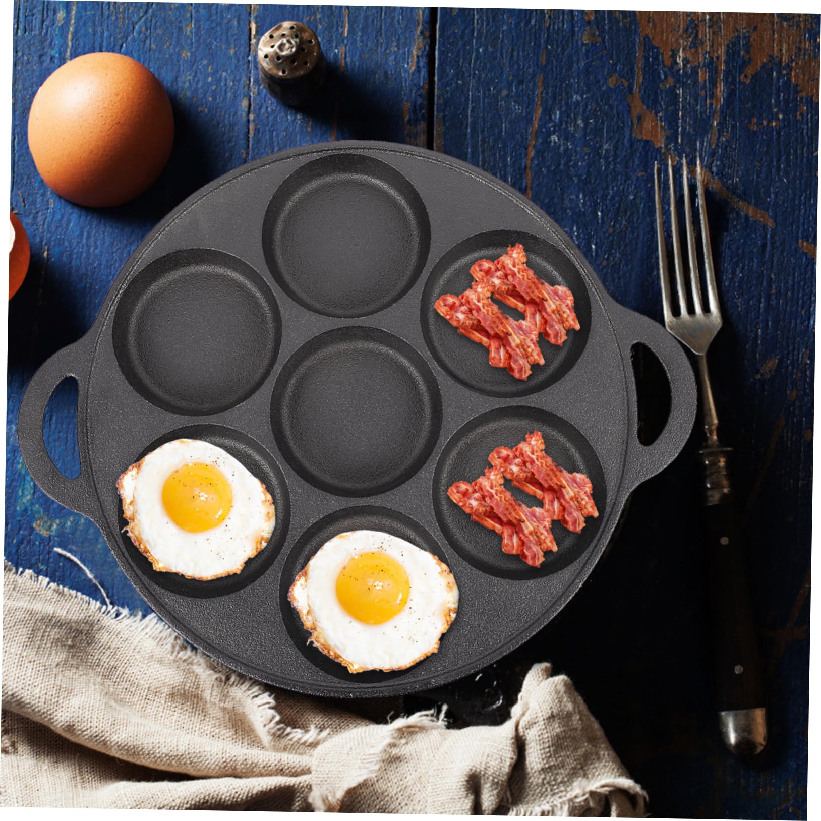 Amazon.co.jp: LABRIMP シー鋳鉄製 多機能フライパン 目玉焼きパン 七