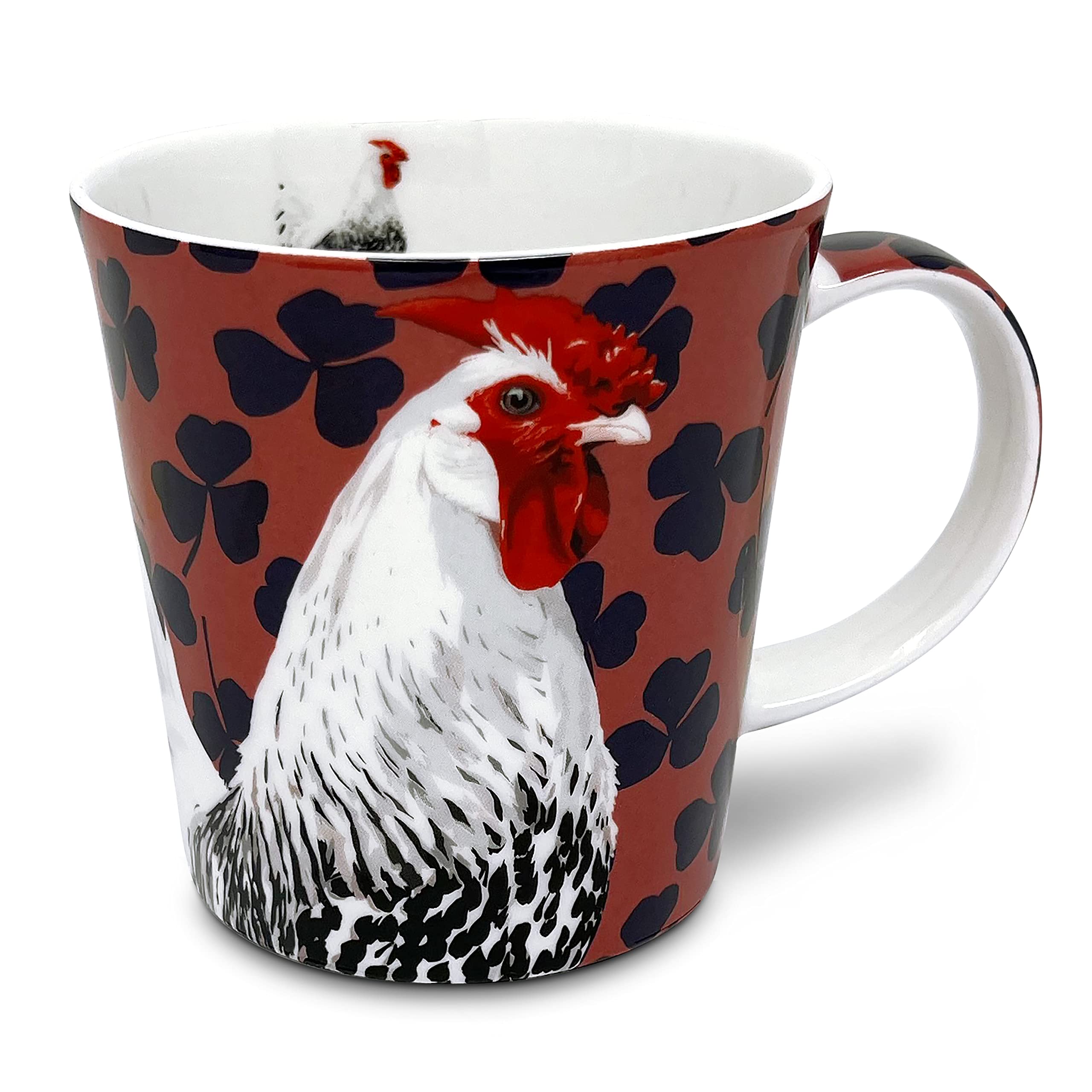 Leslie Gerry Red Bone China Mug, Rooster