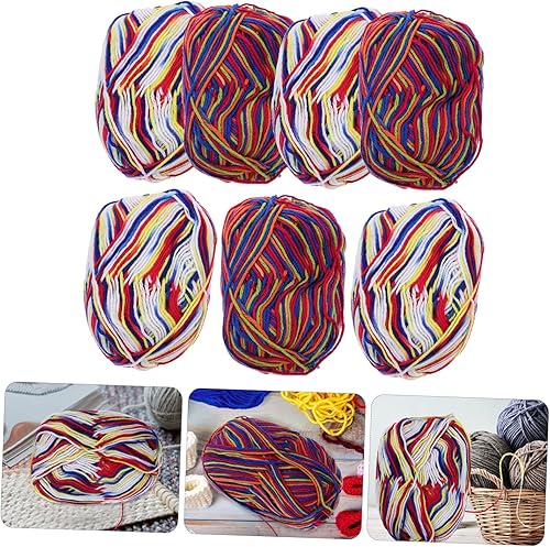 Miniatura 9 de 7pcs madejas coloridas hilo de algodón de leche suave ganchillo tejer manualidades suéter DIY manta bufanda