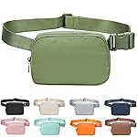 Fanny Belt Bag Waist Pack Crossbody Bags Bum Bag for Running Hiking Travel Workout Adjustable Strap for Women-green