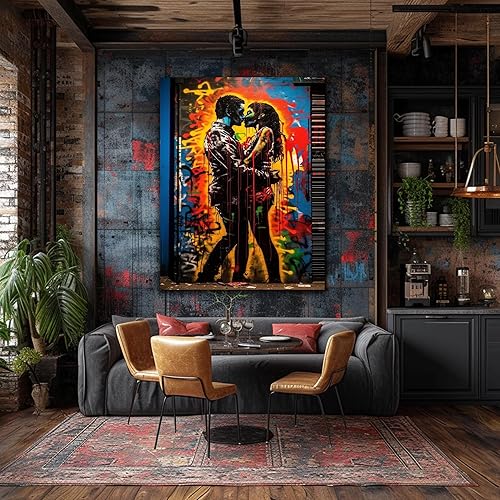 Miniatura 158 de ANRUOXI Graffiti - Lienzo decorativo para pared, diseño abstracto retro, pintura urbana moderna, póster de decoración de pared de zapatos para