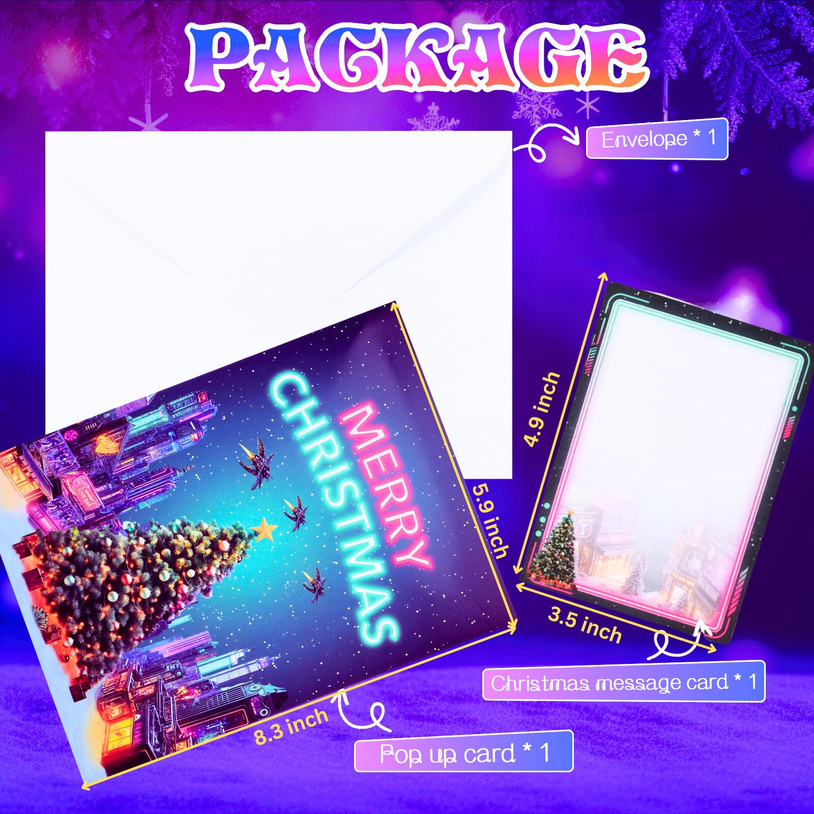 Carte De Noël 3D Pop Up Avec Musique Et Lumière, Père Noël & Sapin, Carte Festive En Papier Avec Enveloppe, Décoration Traditionnelle, Idée Cadeau Pour Enfants Et Adultes