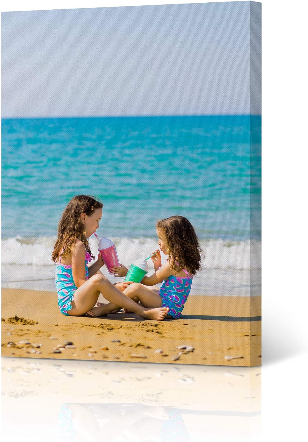 HB Art Design Customized Photo Collage Upload your 3 Photos Custom Canvas Wall Art Print with your Images Personalized Gifts Nursery Bridal Decorations - Ready to Hang 12"x8"